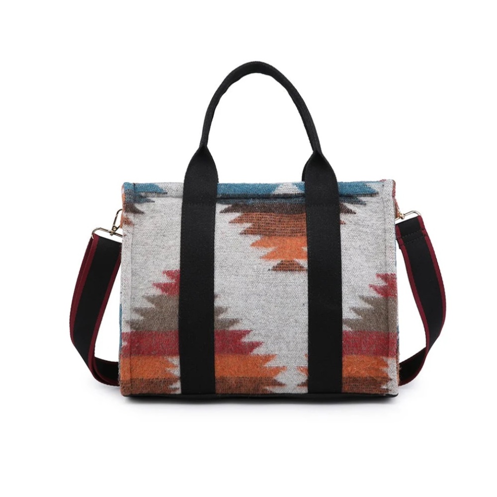 NWT - Timani Satchel - Red/Teal Aztec design